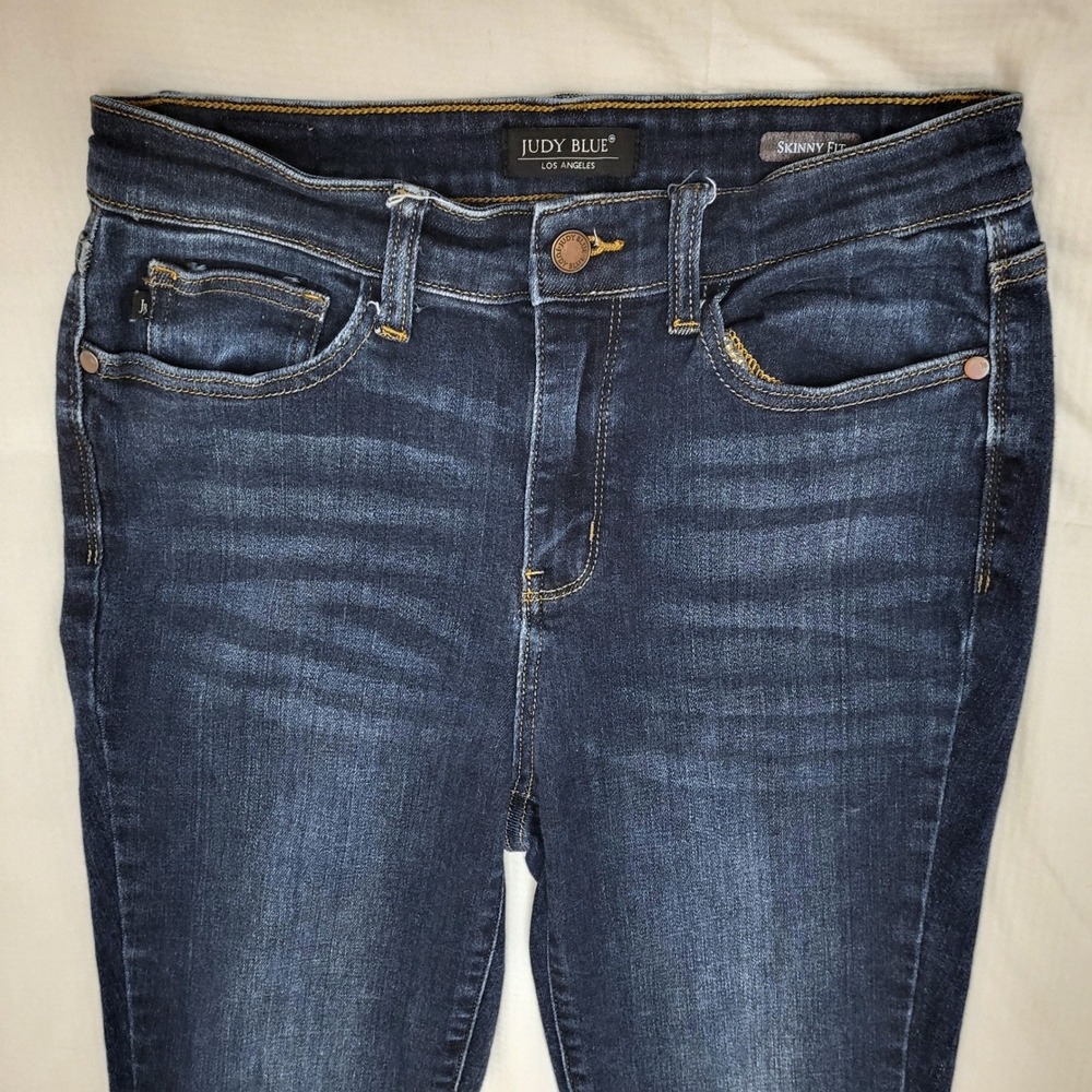 Judy Blue Joanne Skinny Fit Dark Indigo Wash Mid Rise Denim Stretch Jeans 8 / 28 - Picture 3 of 12